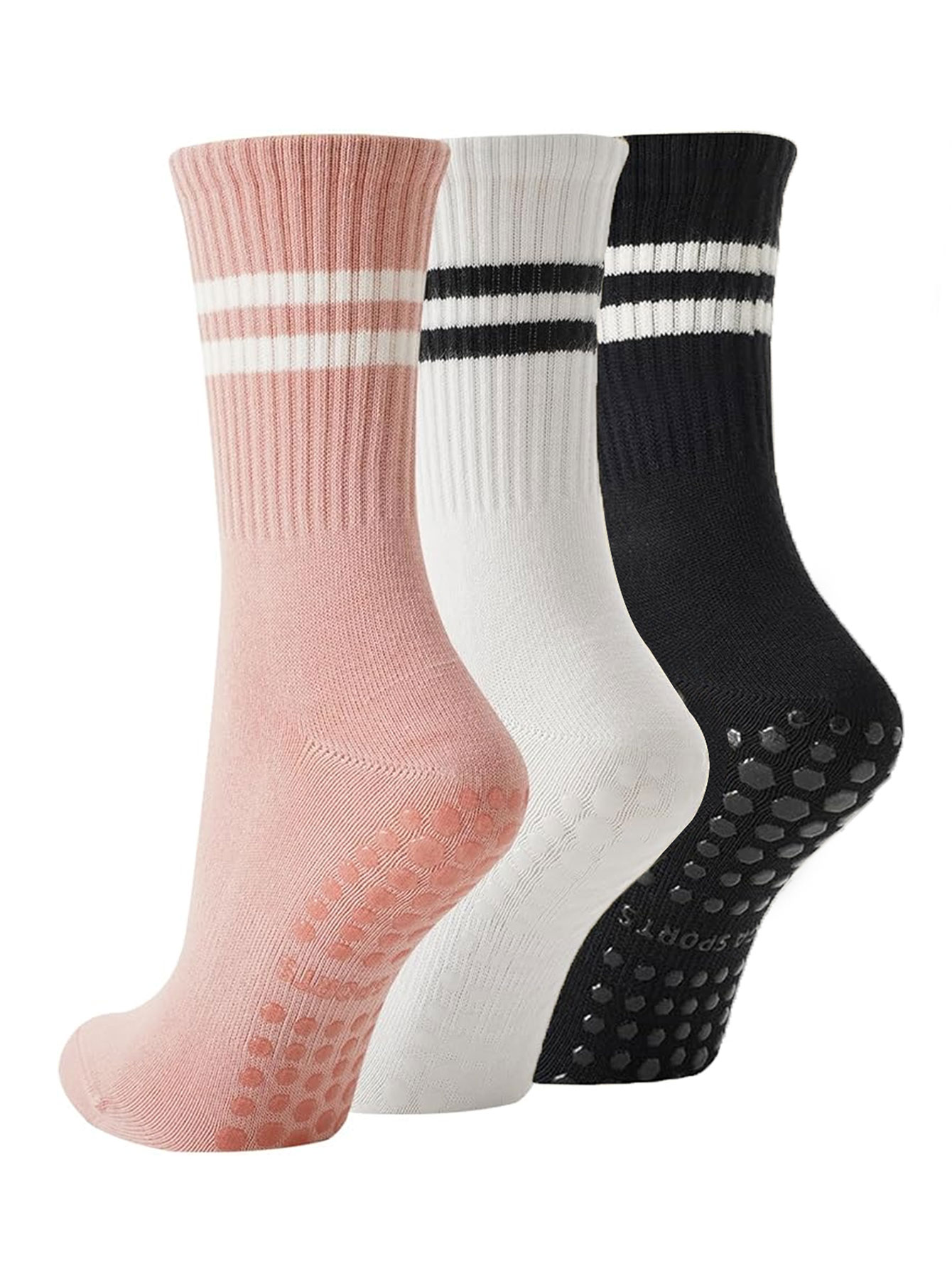 Grip Sock Yoga - 3 أزواج من جوارب اليوغا، جوارب