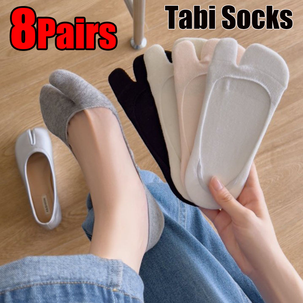 No Show Sock Women - جوارب نسائية قطنية تابي بتصميم إصبعين،