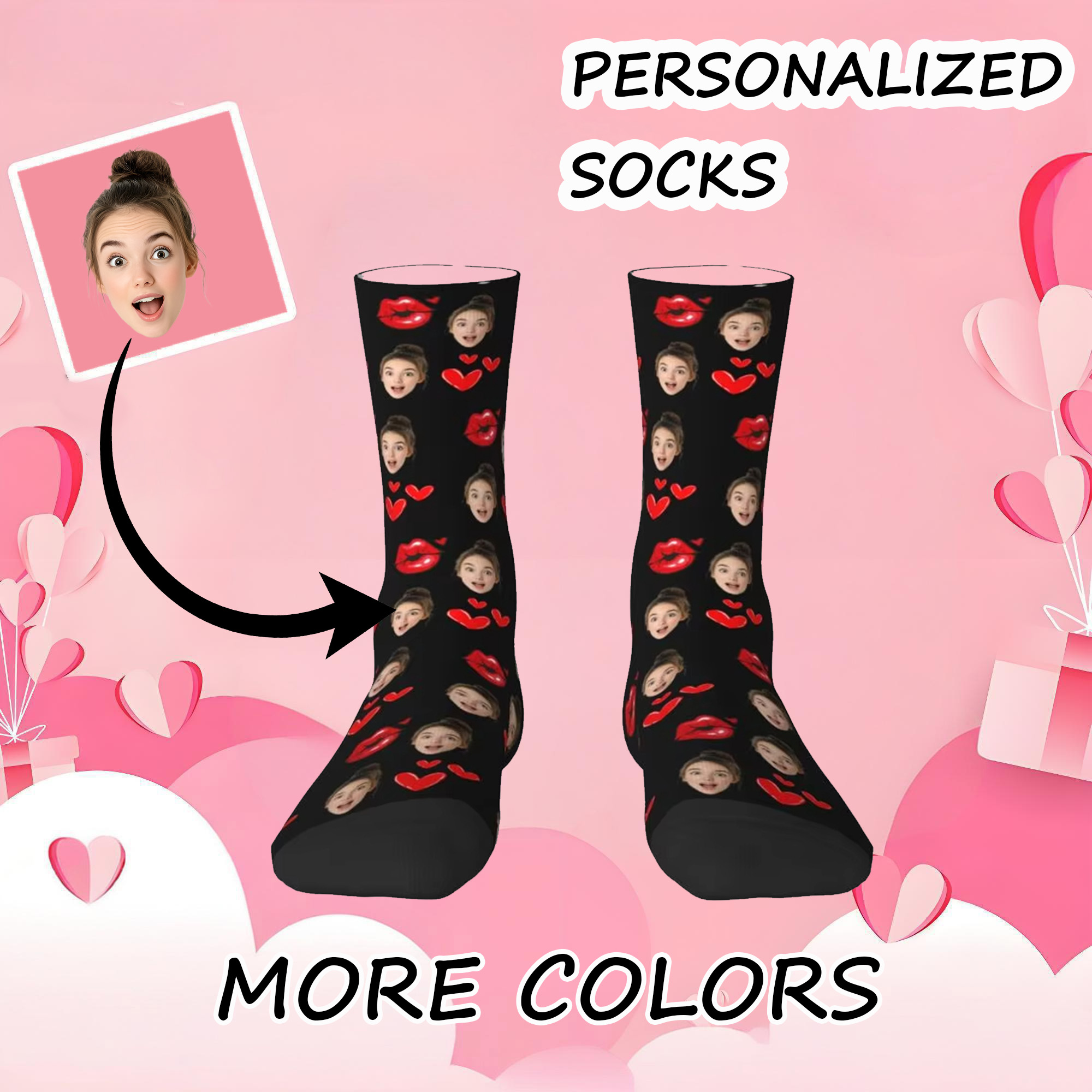 Dress Sock Men - مخصص الجدة رجل شخصية رئيس الوجه