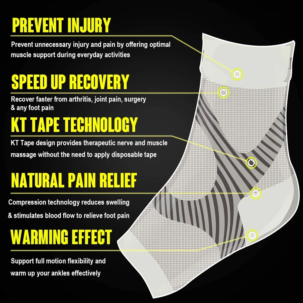 زوج واحد من جوارب ضغط لدعم الك - مراجعة Ankle Brace Sock وسعره
